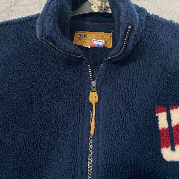 Bear‎ Ridge Outfitters Fleece Jacket Mens Large Full Zip Made USA Flag Stars - Picture 5 of 14